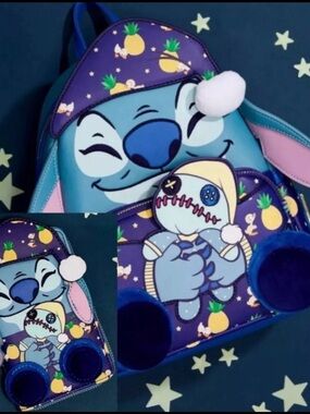 SDCC 2024 Limited Edition Bedtime Stitch Glow Mini Backpack & Wallet Set